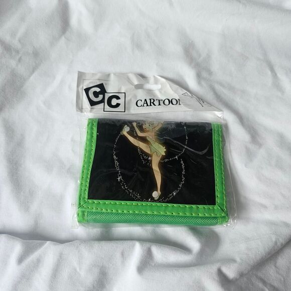 Vintage deadstock tinkerbell green black wallet - Picture 4 of 4